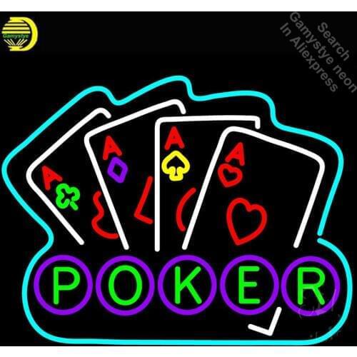 Poker Ace Lucky Neon Sign Neon Bulbs Sign love GLASS Tube Handcraft neon Light Signs Advertise cool vintage lamps Dropshipping