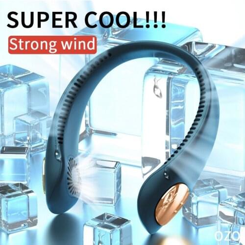 Portable Mini Bladeless Fan Neck Fan USB Rechargeable Silent Sports Fan Suitable For Outdoor Office Neck Hanging Fan Ventilator