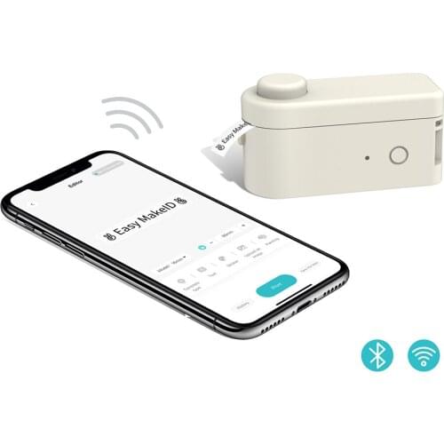 MakeID label maker Wireless BT Thermal Label Printer Fast Print Pocket typewriter Sticker Tag Auto Cutting use for iOS Android