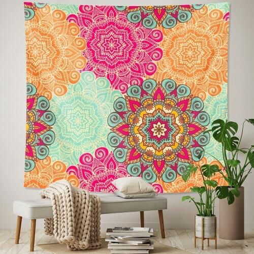 Psychedelic scene home art decoration large size tapestry Hippie Bohemian decoration Datura sheet sofa blanket yoga mat