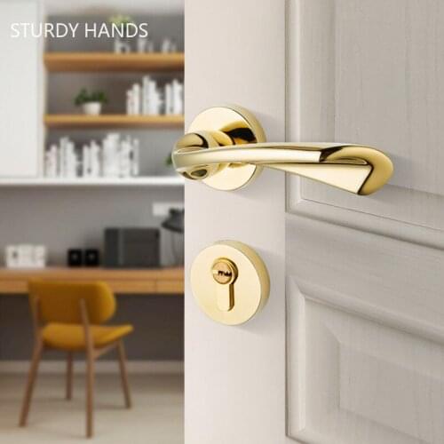 Modern Zinc Alloy Door Lock Bedroom Mute Door Handle Lock Mechanical Anti-theft Lock Core Furniture Hardware Accessories