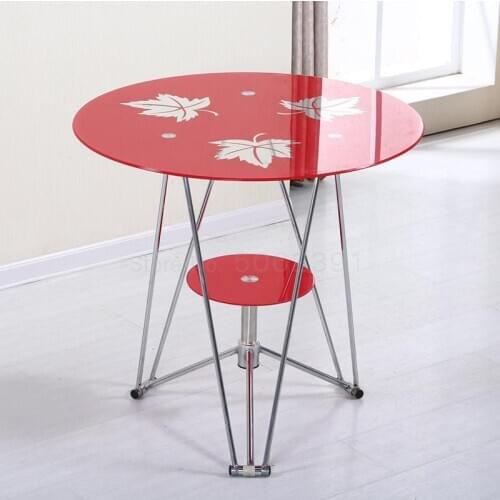 Glass Table Round Toughening Reception Office Negotiation Table Dormitory Simple Tea Table Family Table Chair Balcony Small Roun