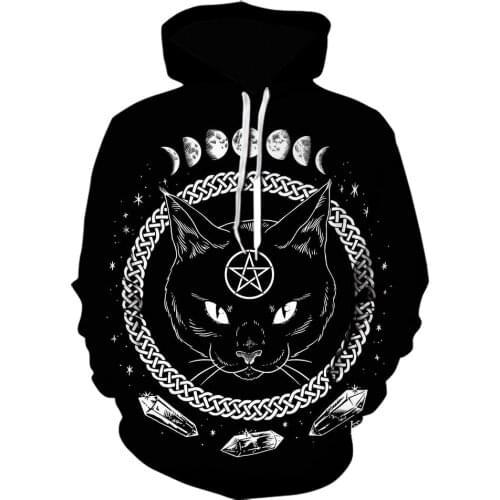 Anime Cat Sweatshirts Men Hoodies Cartoon 3D Printing Pullover Autumn Hoody Funny Coat Unisex off white hoodie Drop Ship