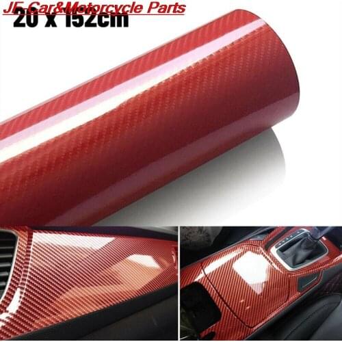 5D Car Interior Wrap Sticker Glossy Carbon Fiber Vinyl Film Car Auto Accessories 2021 New Fashion Car Stickers