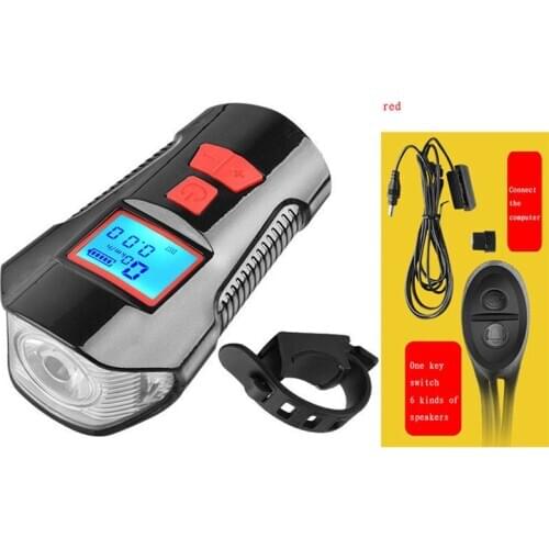 Waterproof Bicycle Light USB Charging2020modelFront Light Flashlight Handlebar w/ Horn Speed Meter LCD Screen Bicycle Taillights