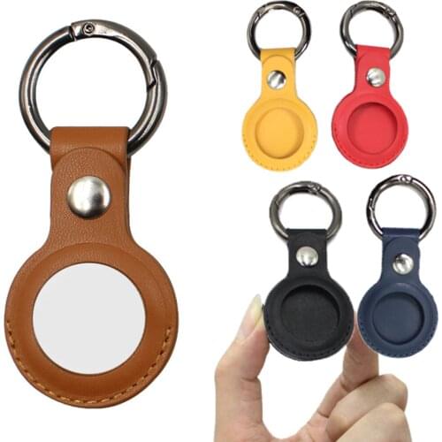 Protective Sleeve Pu Leather Case Cover For Apple Airtag Tracker Location Protector For Iphone 1 12 Pro Max Mini Airtags Keychai