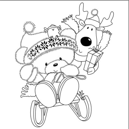 10x10 Bear and lamb New Transparent Clear Rubber Stamp Sheet Cling Scrapbooking Photo Album PaperCard DIY Craft