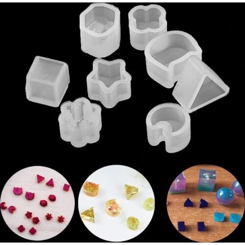 16pcs/set DIY Silicone Ear Stud Earring Mold Jewelry Pendant Epoxy Resin Casting Mould Making Tool Craft Decorative