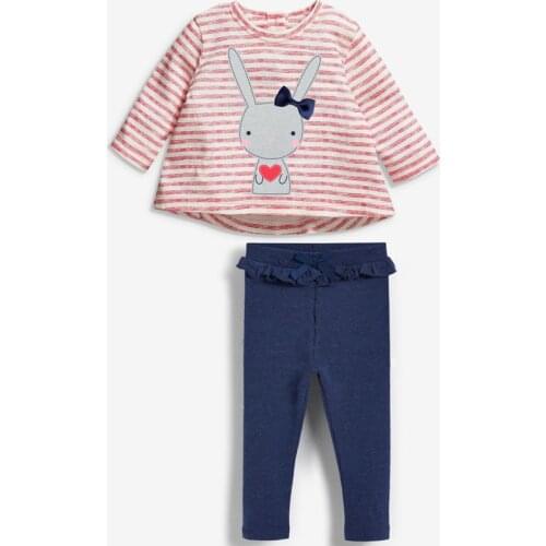Baby Girls Clothes Long Sleeves Sets Kids Casual Outfit Suits 2 3 4 5 6 Years Cartoon Bunny Sweatshirt + Pants 2 Pcs Child Wear