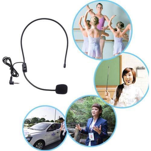 3.5mm Wired Headset Microphone Portable Plug Mini Mic Guide Lecture Speech Headset Mic