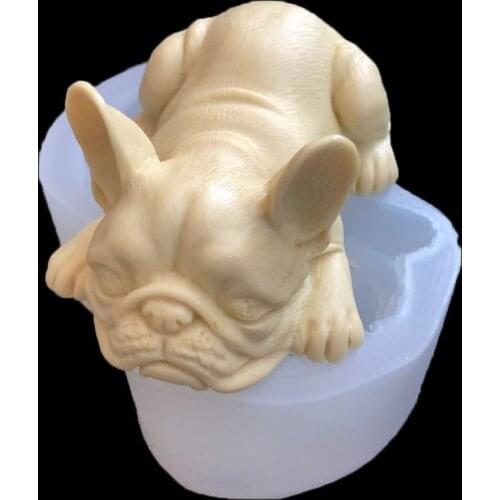 3D French Bulldog Silicone Mold Fondant Chocolate Candy Cake Mold Candle Soap Cake Decor Party Favors