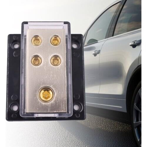 4 Way 4 Gauge To 8 Gauge Ground Distribution Polycarbonate Plastic Shell Not Fragile for Block Car Audio Amplifier Modification