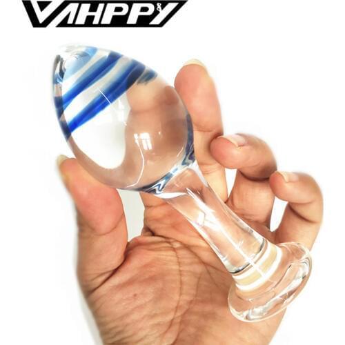45mm Large crystal butt plug vagina ball big pyrex glass anal dildo bead fake penis adult masturbate sex toys for women men gay