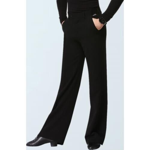 Mens Standard Ballroom Dance Pants Trousers Adult Exercise Practise Competition Loose Clothes Latin Dance Modern Pockets pant