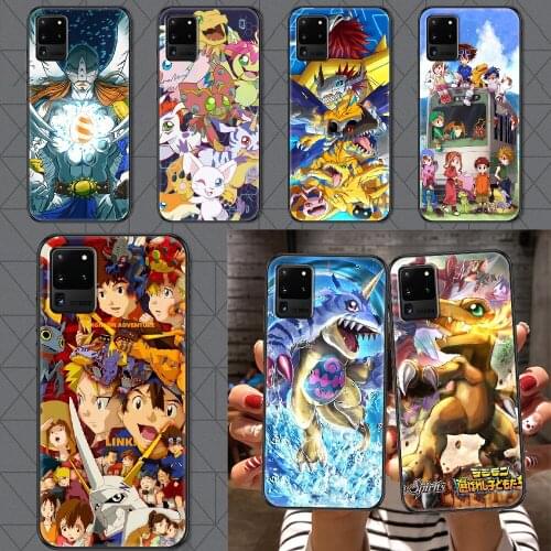 Anime Digimon Adventure Phone case For Samsung Galaxy Note 4 8 9 10 20 S8 S9 S10 S10E S20 Plus UITRA Ultra black pretty funda