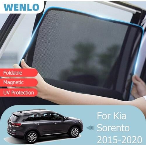 For Kia Sorento 2015-2021 Front Windshield Car Sunshade Side Window Blind Sun Shade Magnet Reflective Visor Mesh Frame Curtain