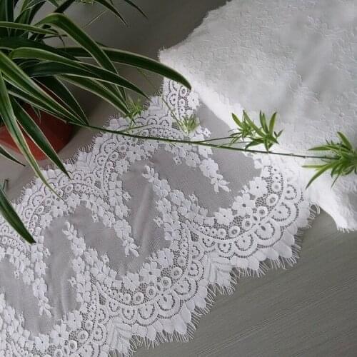 Quality Export Black /White Eyelash Lace DIY Clothing Accessories Curtain Dress Material 6m/pack