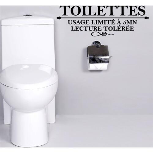 % French Toilettes Wall Stickers Usage limite a 5 mn Toilettes Washroom Bathroom Toilet Wall Sticker Decals Art Home Decoration