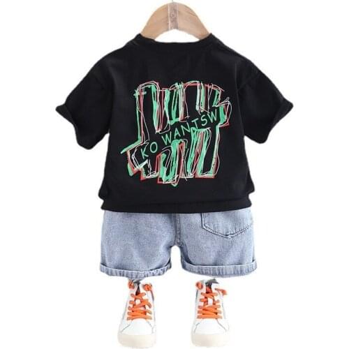Summer Baby Cartoon Clothes Children Boys Girls T Shirt Shorts 2Pcs/sets Kids Infant Cotton Clothing Toddler Casual Sportswear