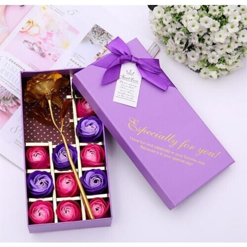 Artificial Flower Soap Rose Gift Box Fake Flowers For Wedding Party Birthday Valentines Day Simulation Gift Box Decorate Flower