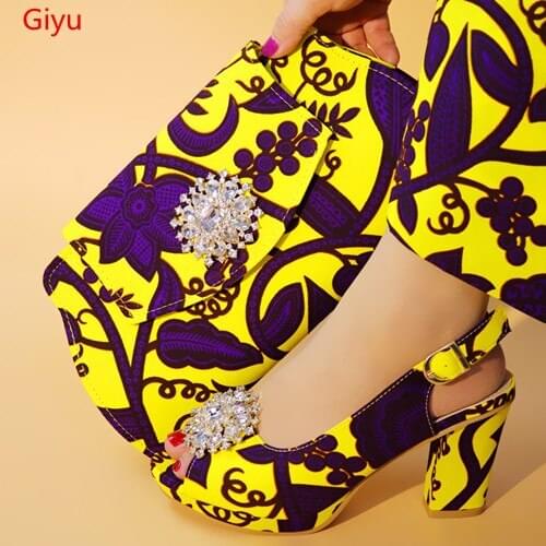Doershow African shoe and bag set for party Italian shoe with matching bag new design lady matching shoe and bag set! SHM1-17