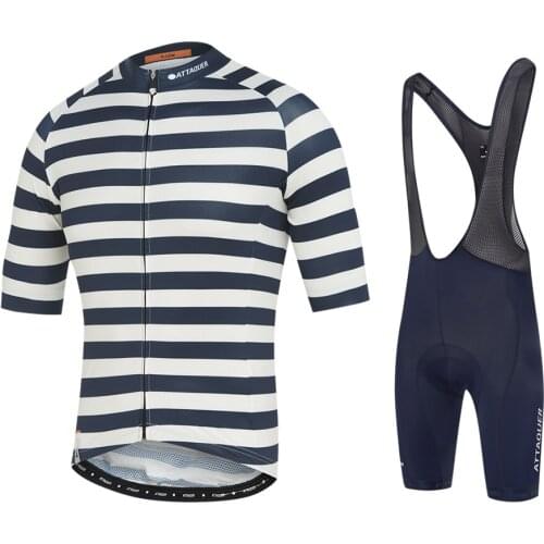 Attaquer Pro Cycling Jersey Set MTB Cycling Bib Shorts Kit Men Breathable Short Sleeve Bike Clothes 9D Gel Pad Bicycle Wear Suit