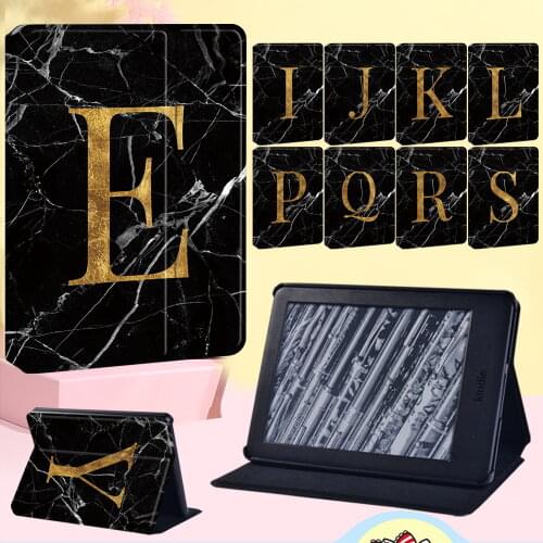 PU Leather Tablet Case for Amazon Kindle EReader Paperwhite 1 2 3 4/Kindle (10th Gen/8th Gen) Letter Pattern Cover Case + Pen