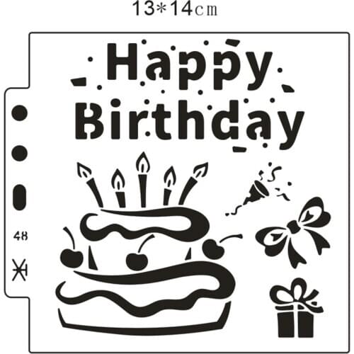13*14 birthday cake Cover templat scrapbook stencils spray plastic mold shield DIY cake hollow Embellishment printing lace ruler