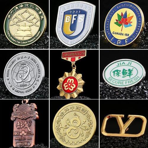 Metal badges customized manufacturer creative custom alloy badge for clothes lgbt accessories team medals personal tailor
