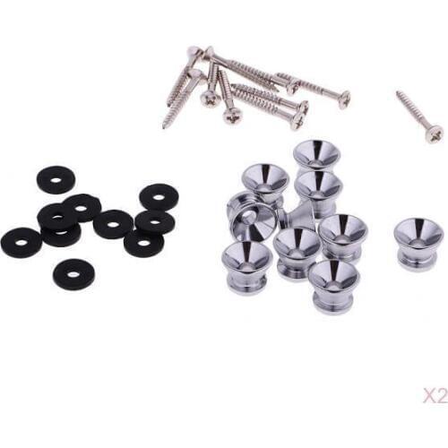 Set of 20pcs Electric Guitar Strap Button Lock Pin Peg Replacement Parts