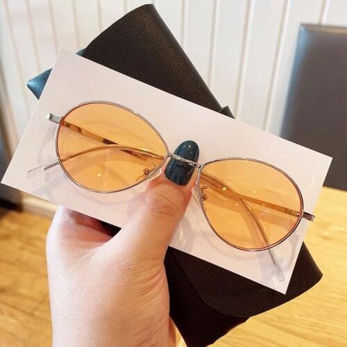 Shades For Women Vintage Famous Brand Designer Oval Sunglasses Trending Sun Glasses 90s Fashion Eyewear Okulary Przeciwsloneczne