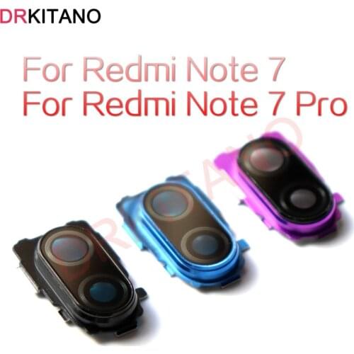 For Xiaomi Redmi Note 7 Pro Rear Camera Lens Glass+Frame Bezel Holder For Redmi Note 7 Back Camera Lens Glass Note7 Replacement