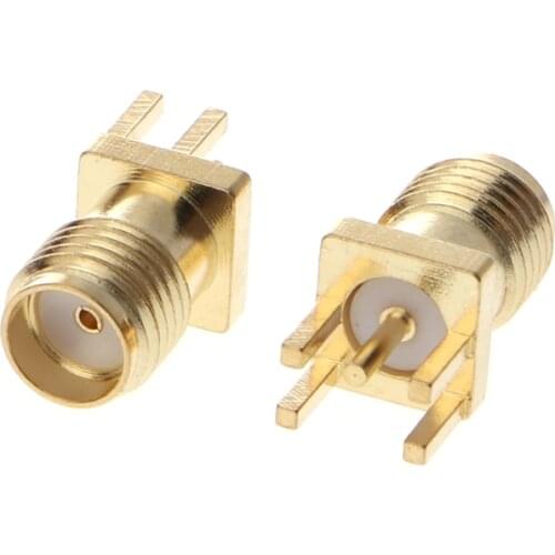 P15D 10 Pcs SMA Female Jack Solder Edge 1.6mm Space PCB Mount Straight RF Connector