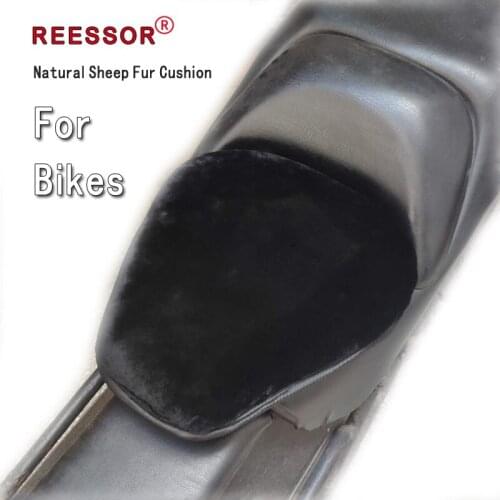 REESSOR Motorcycle Seat Cushion 100% Natural Sheep Fur Cushions Wool for Racing Bikes/ Street Bikes/ Travel Bikes / Pedals