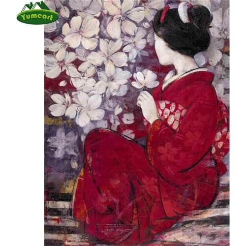 Full Drill Diamond Painting Japanese Women Diamond Embroidery Sale Needlework Diamond Mosaic Cross Stitch Home Decoration Art