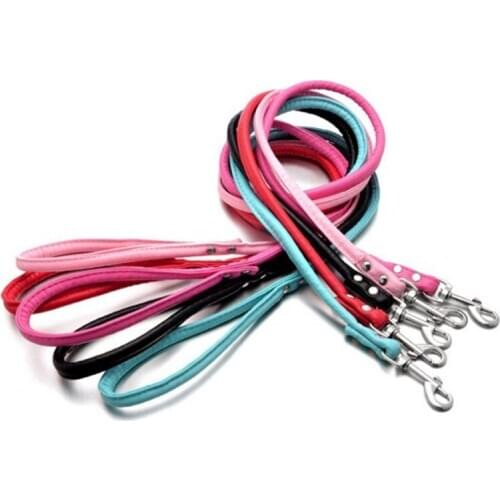 120cm Length High Quality PU Leather Dog Pet Leash Lead for Daily Walking 1.0cm Width 6 Colors perro Correa gato plomos