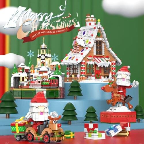 Sembo Christmas Tree 2020 Music Building Blocks DIY Model Bricks Kids Girls Boys Toys Creator Friends Santa Claus New Year Gift
