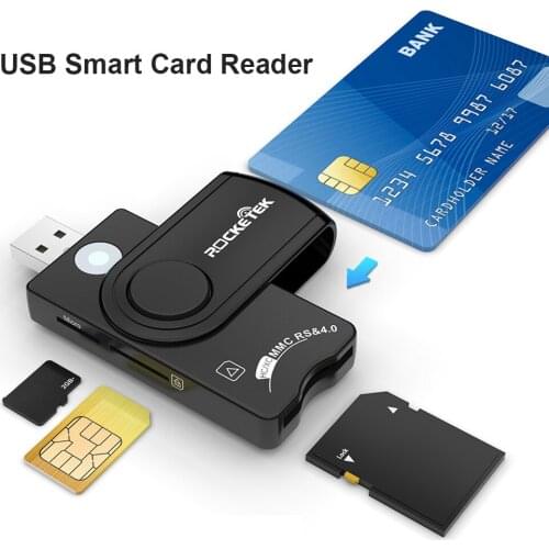 SD Card Reader USB IC Card Reader 3 in 1 USB 2.0 TF/Micro SD Smart Memory Card Reader Type C OTG Flash Drive Card Reader Adapter