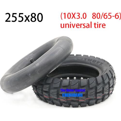 255x80 Tire Inner and Outer Tyre for Electric Scooter Zero 10x Dualtron KuGoo M4 Upgrade 10 Inch 10x3.0 80/65-6 Off Road Tire