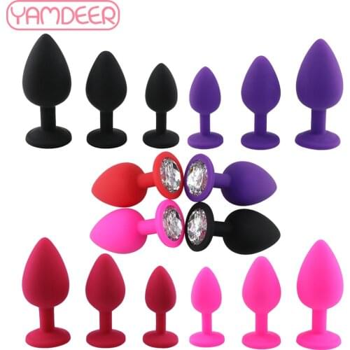 100%Silicone Butt Plug Anal Plugs Unisex Sex Stopper 3 Different Size Sex Toy for Woman Anal Trainer For Couples SM Adult Toy