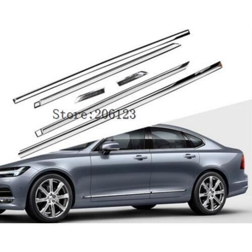 Car styling Auto Side Skirt Car ABS chrome Sticker Side Body Door Decoration Sticker Trim for Volvo S90 auto Accessories