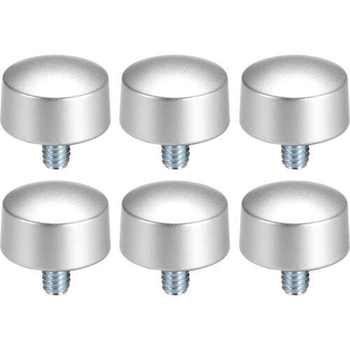 Uxcell 6pcs Curtain Rod Finials ,Fit for 0.75 Inch Dia (Max.) Rod, Plastic End,1/4" Thread Dia,Cylindrical Shape,Silver Tone