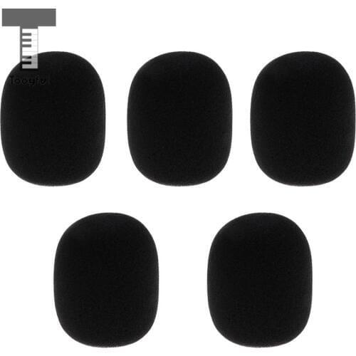 Tooyful 5 Pcs Microphone Shield Cover Windscreen Cap Lapel Microphone Mic Windshield Black
