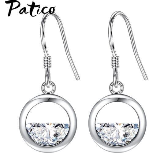 Top Vendor Women Stylish Half Round Water Drop Shape Earrings 925 Sterling Silver Cartilage Piercing Earings Ear Rings Jewelry