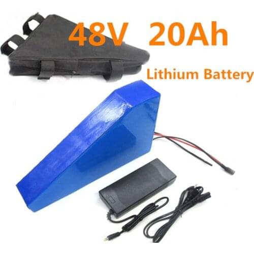 Triangle 48V 20Ah lithium Battery Pack with BMS li-ion Ebike battery for 1000W 1500W 2000W Electric Bicycle +3A charger +bag