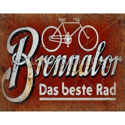 Brennabor CYCLING VINTAGE GARAGE MAN CAVE DECOR WORKSHOP SIGN METAL TIN SIGN