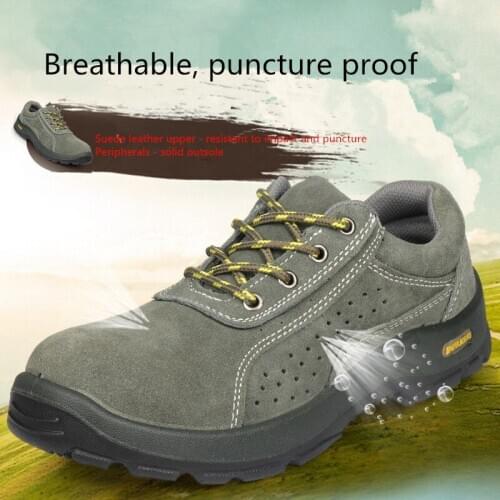 Suede Fur Safety Shoes New Anti-Smashing, Wear-Resistant, Puncture-Resistant, Acid And Alkali Resistant Safety Work Shoes