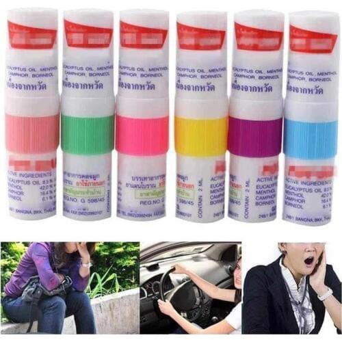 1Pcs Thailand Nasal Inhaler Poy Sian Mark 2 Ii Nasal Smell Dizziness Inhaler Bracing Breezy Asthma Refreshing Aroma Oil Stick