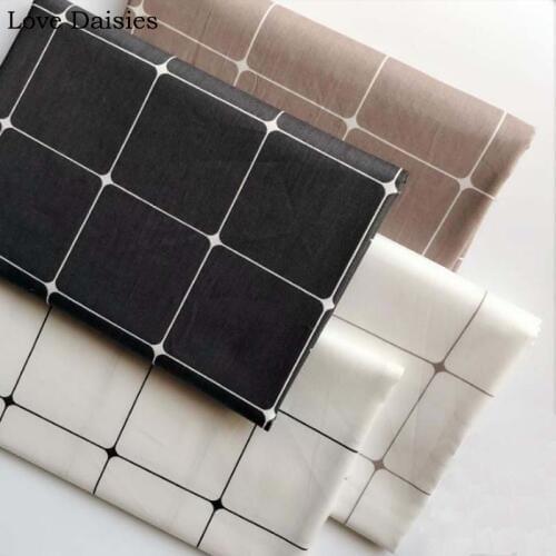 100% Cotton twill LOW-KEY DARK GRAY BROWN BIG lattice check for DIY bedding cushion apparel patchwork home decor fabrics