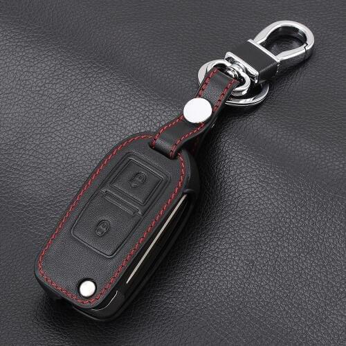 2 Btns Remote Leather Car-Styling Key Cover Case For VW VOLKSWAGEN MK4 For Seat Altea Alhambra Ibiza Transporter Polo GOLF